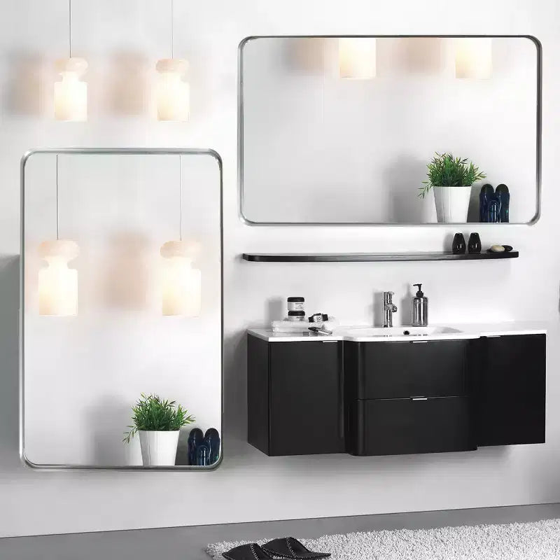 Horizontal and Vertical Rectangle Bathroom Mirror, Vanity Mirror with Aluminum Alloy Frame, Wall Mirror for Bathroom, Living Room