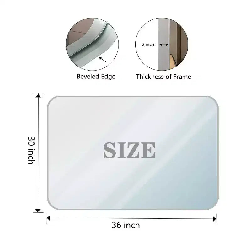 Miroir de salle de bain rectangulaire horizontal et vertical, miroir de courtoisie avec cadre en alliage d'aluminium, miroir mural pour salle de bain, salon