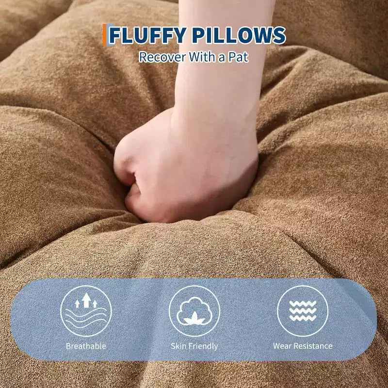 Canapé-lit de sol, Fauteuil paresseux réglable 5 positions, Lit pour humains et chiens adultes et animaux de compagnie, Tatami pliable, Oreillers inclus