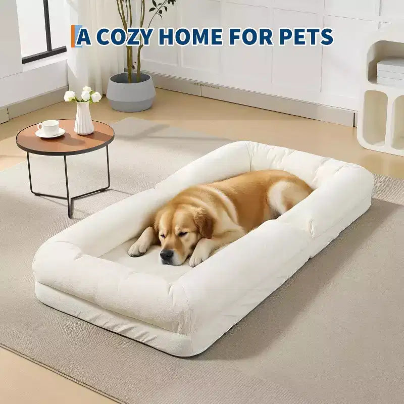Floor Sofa Bed, 5-Position Adjustable Lazy Lounger Chair, Human Dog Bed for Adults & Pets, Foldable Tatami, Pillows Included