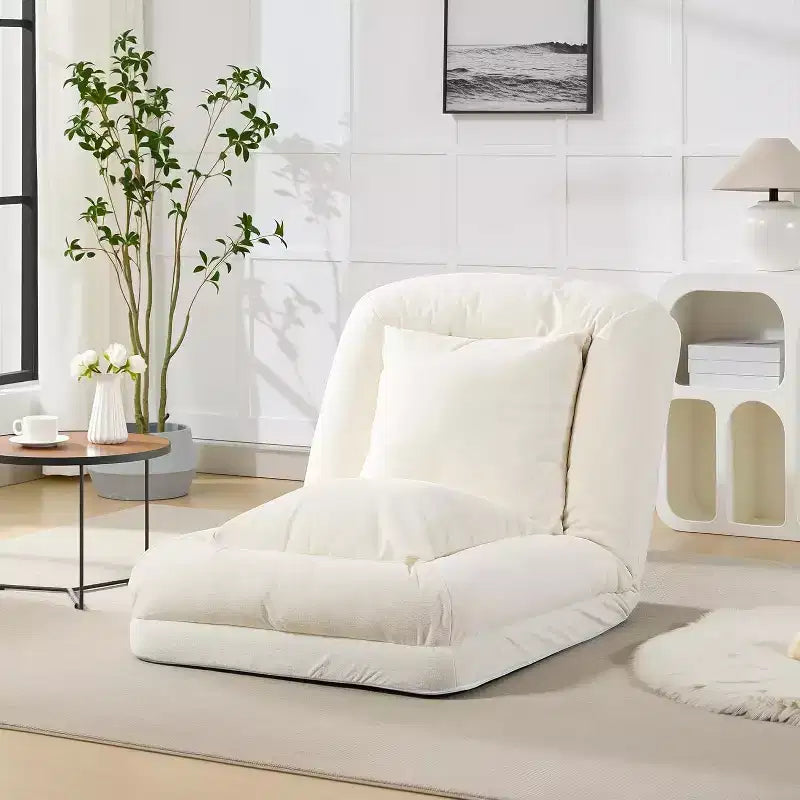COZONY Floor Sofa Bed, 5-Position Adjustable Lazy Lounger Chair, Human Dog Bed for Adults & Pets, Foldable Tatami, Pillows Included