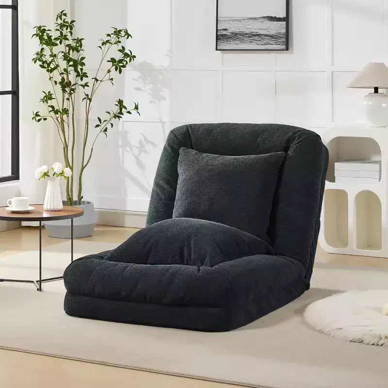 Floor Sofa Bed, 5-Position Adjustable Lazy Lounger Chair, Human Dog Bed for Adults & Pets, Foldable Tatami, Pillows Included