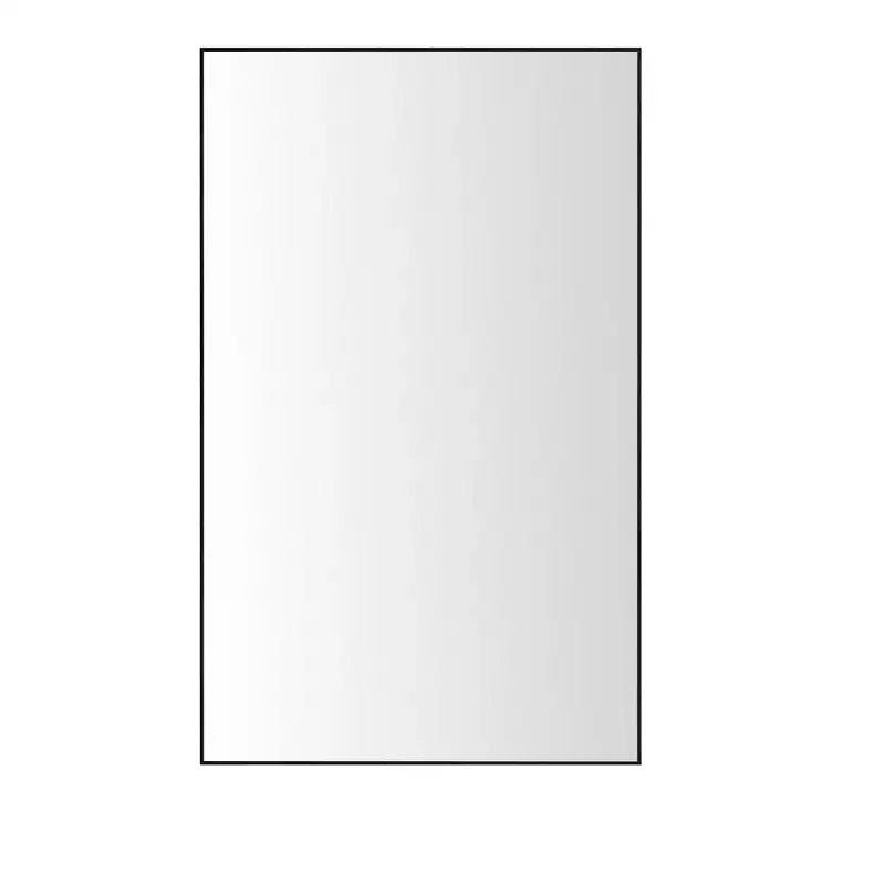 Miroir mural rectangulaire minimaliste 60x22 pouces avec cadre en aluminium, miroir de salle de bain avec 2 options d'accrochage, miroir de courtoisie pour salle de bain, noir
