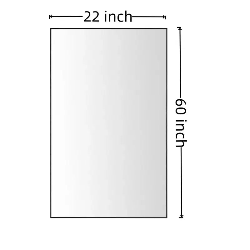 Miroir mural rectangulaire minimaliste 60x22 pouces avec cadre en aluminium, miroir de salle de bain avec 2 options d'accrochage, miroir de courtoisie pour salle de bain, noir