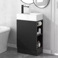 MAYEERTY 18.6 Bathroom Vanity with Sink 2-tier Shelf Left Right Orientation Black