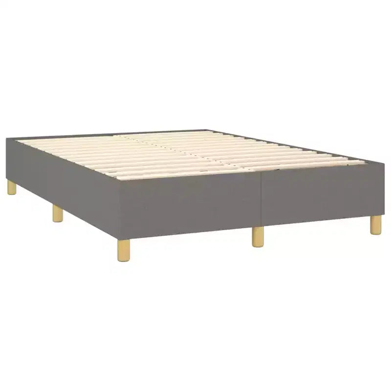 Bed Frame Dark Gray 100% polyester fabric, plywood, engineered wood