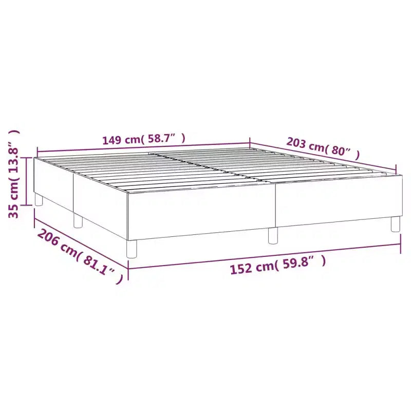 Bed Frame Dark Gray 100% polyester fabric, plywood, engineered wood