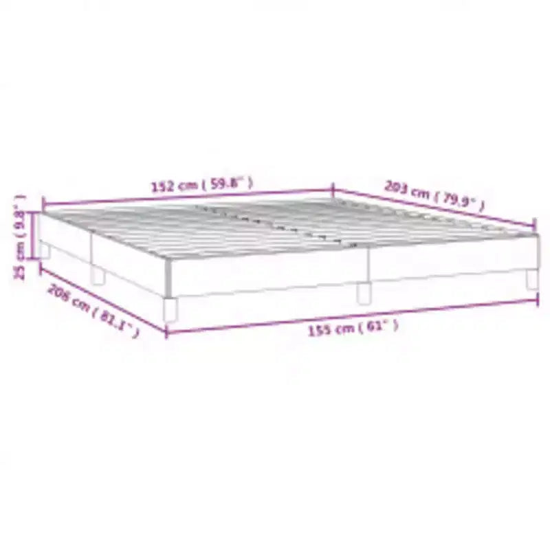 Dark Grey Bed Frame 100% polyester, plywood, engineered wood Queen