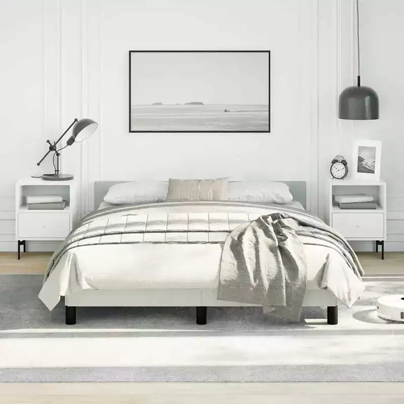 Bed Frame With Headboard Light Grey