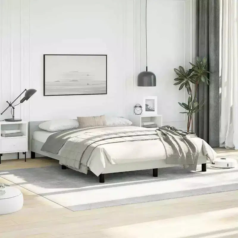 Bed Frame With Headboard Light Grey