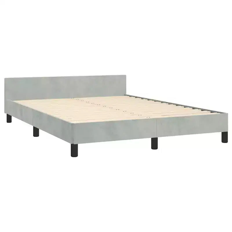 Bed Frame With Headboard Light Grey
