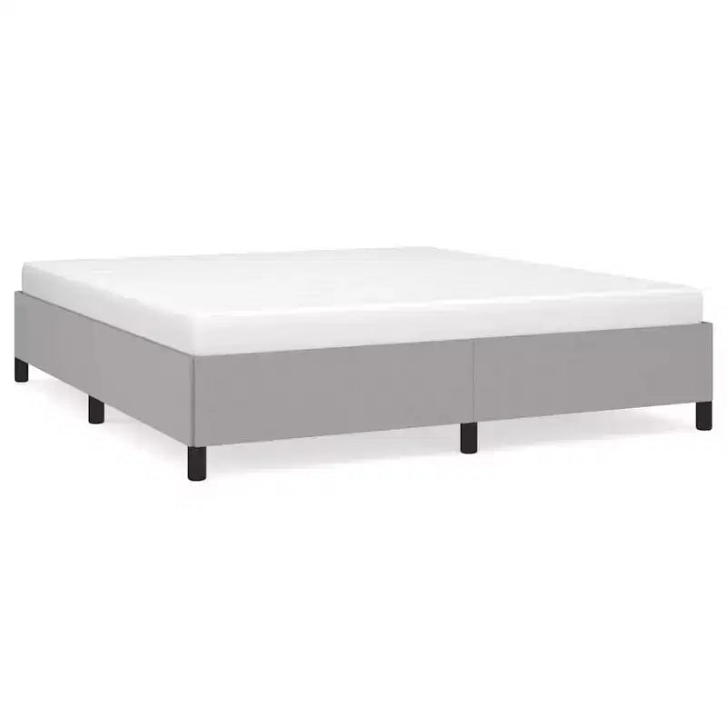 Bed Frame Light Gray 100% polyester fabric, plywood, engineered wood