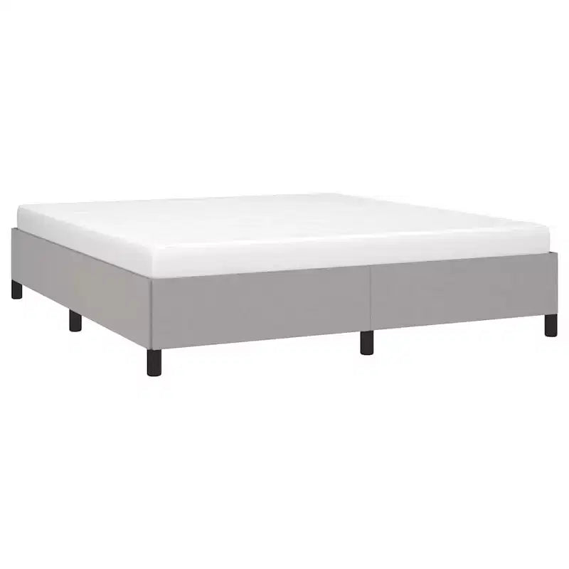 Bed Frame Light Gray 100% polyester fabric, plywood, engineered wood