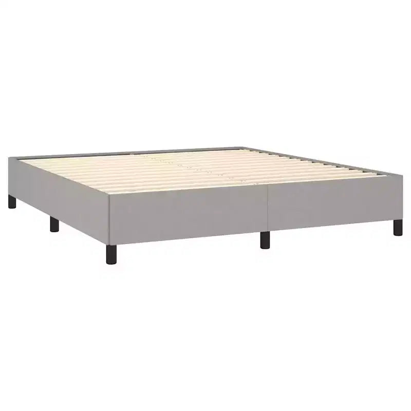 Bed Frame Light Gray 100% polyester fabric, plywood, engineered wood