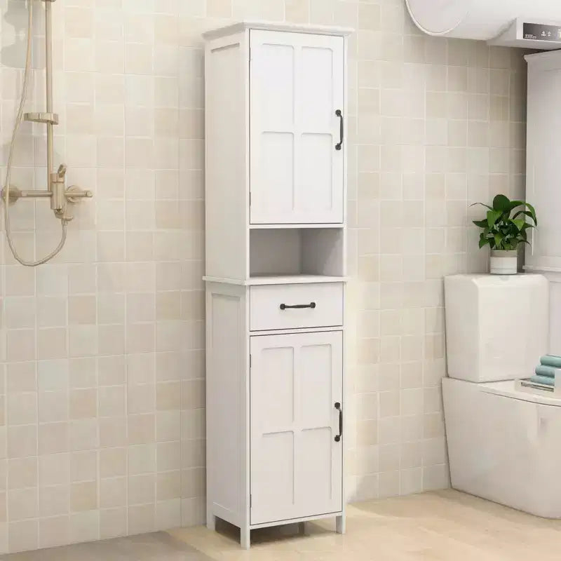 MAYEERTY Double-Door Narrow Tall Slim Cabinet, Freestanding Storage Unit with Enclosed Space for Hallway Bathroom