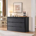 Zeus & Ruta Fluted 52 Modern Wood Dresser with 7 Drawers, Curved Design for Living Room & Hallway Storage