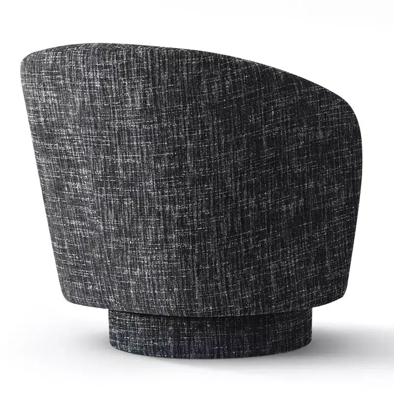 Fauteuil crapaud pivotant moderne avec dossier incurvé, fauteuil en tissu rembourré avec assise matelassée pour salon ou chambre à coucher