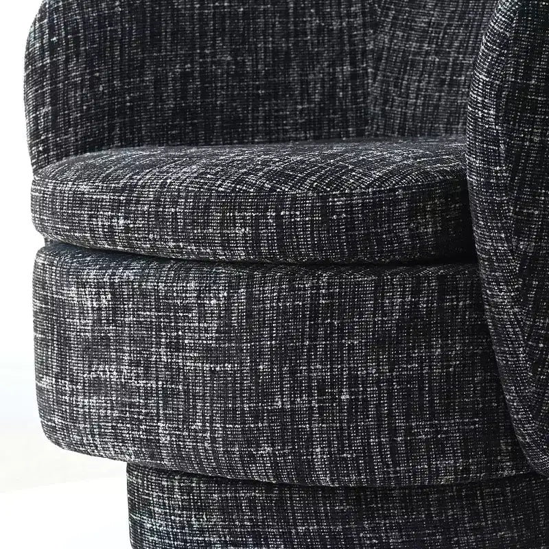 Fauteuil crapaud pivotant moderne avec dossier incurvé, fauteuil en tissu rembourré avec assise matelassée pour salon ou chambre à coucher