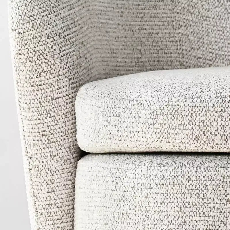 Fauteuil crapaud pivotant moderne avec dossier incurvé, fauteuil en tissu rembourré avec assise matelassée pour salon ou chambre à coucher