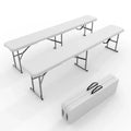 6Ft Portable Folding Bench,2 Pack Portable Plastic Bench Seat, Heavy-Duty Outdoor Bench Seat with Carrying Handle, Foldable Bench for Camping, Sports
