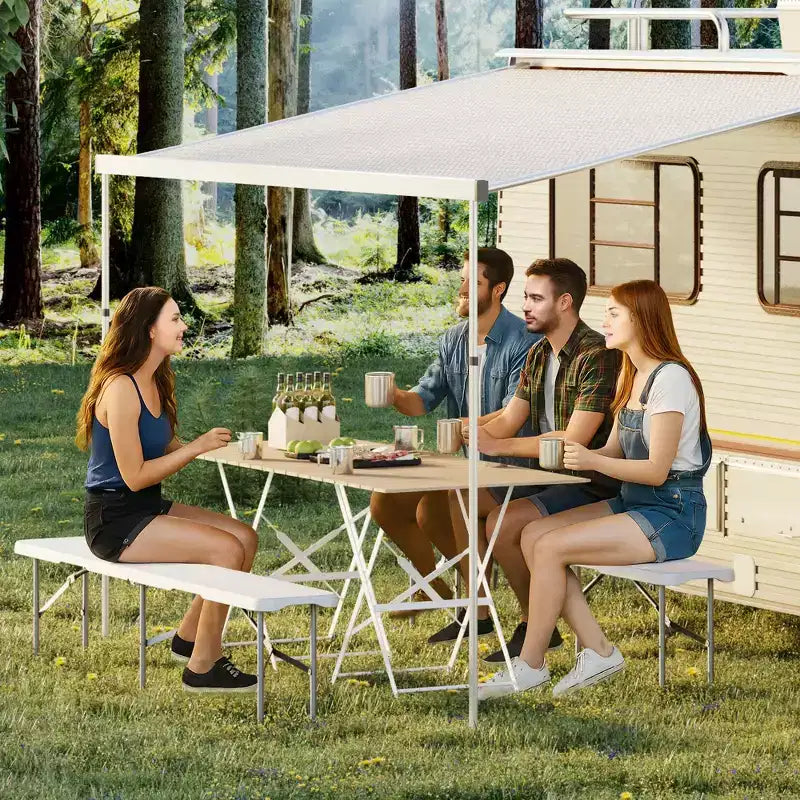 6Ft Portable Folding Bench,2 Pack Portable Plastic Bench Seat, Heavy-Duty Outdoor Bench Seat with Carrying Handle, Foldable Bench for Camping, Sports