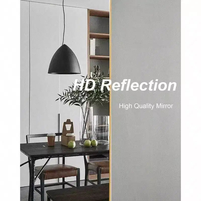58x18 Gold Arched Mirror with Stand. Freestanding Full Length Floor Mirror Featuring a Lightweight Aluminum Frame