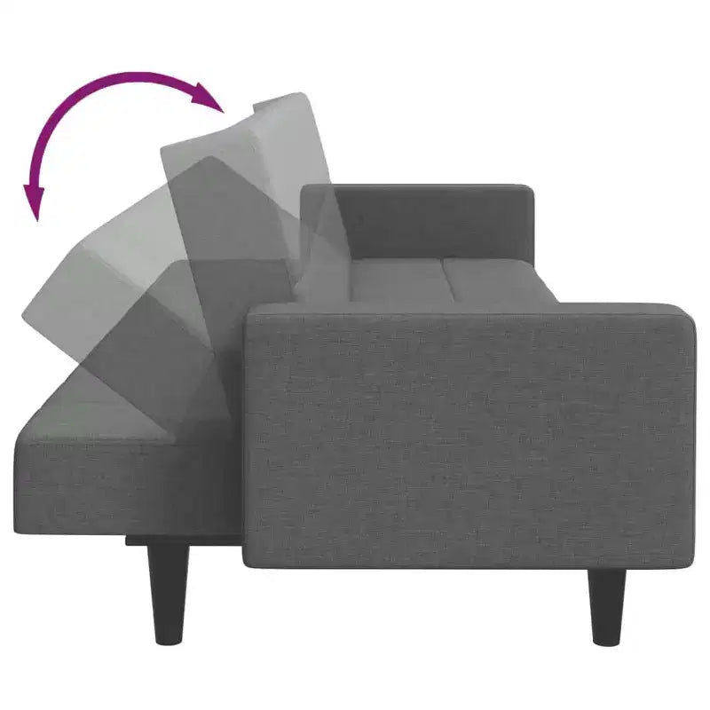 2-Seater Sofa Bed with Footstool Furniture Home Living Room Fabric