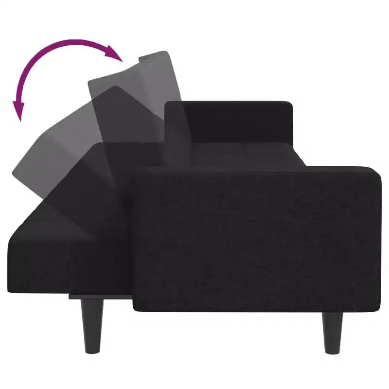 2-Seater Sofa Bed with Footstool Furniture Home Living Room Fabric