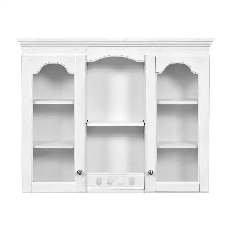 Wall Mounted Medicine Cabinet with 2 Glass Doors, Over Sink Storage with Ample Space