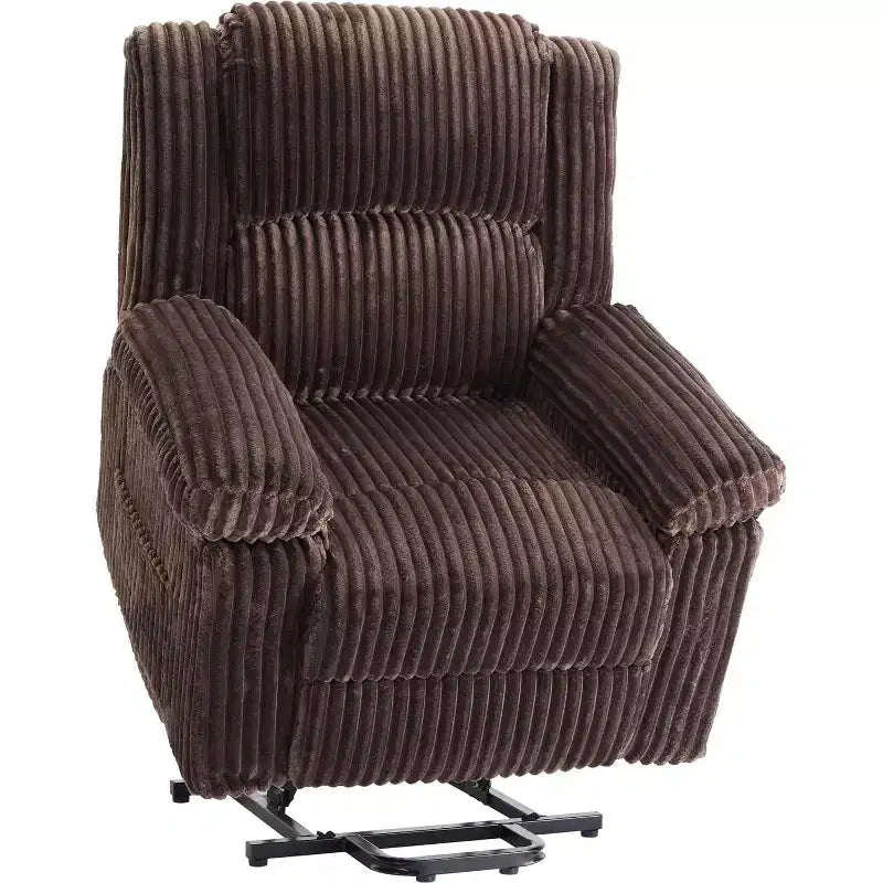 Power Lift Recliner Chair with Heat and Massage, Plush Corduroy Upholstery, Electric Reclining Lift Chair for Elderly, Living Room