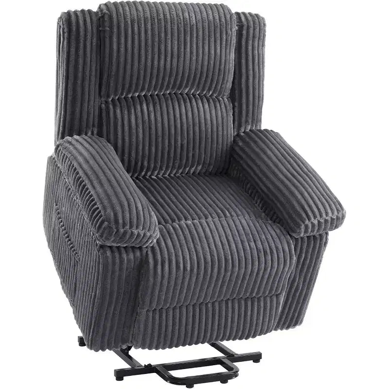 Power Lift Recliner Chair with Heat and Massage, Plush Corduroy Upholstery, Electric Reclining Lift Chair for Elderly, Living Room