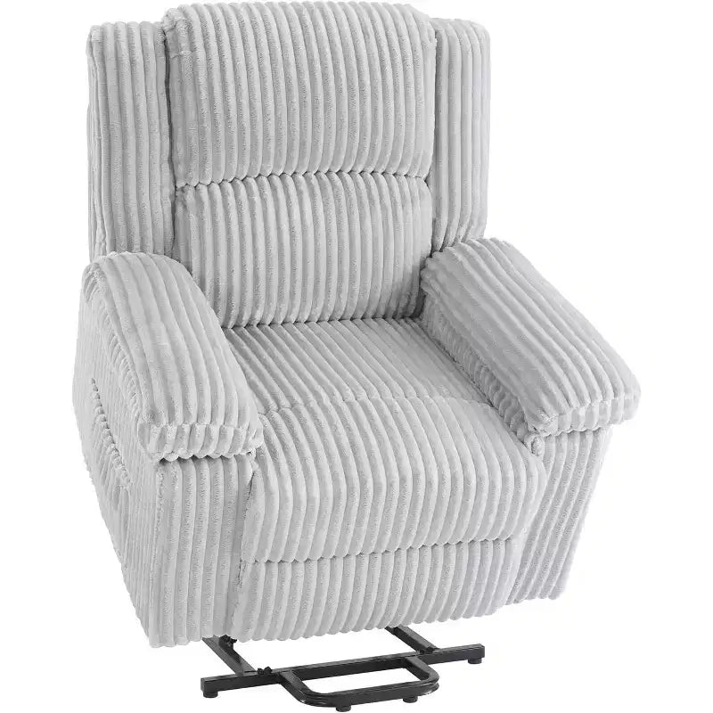 Power Lift Recliner Chair with Heat and Massage, Plush Corduroy Upholstery, Electric Reclining Lift Chair for Elderly, Living Room