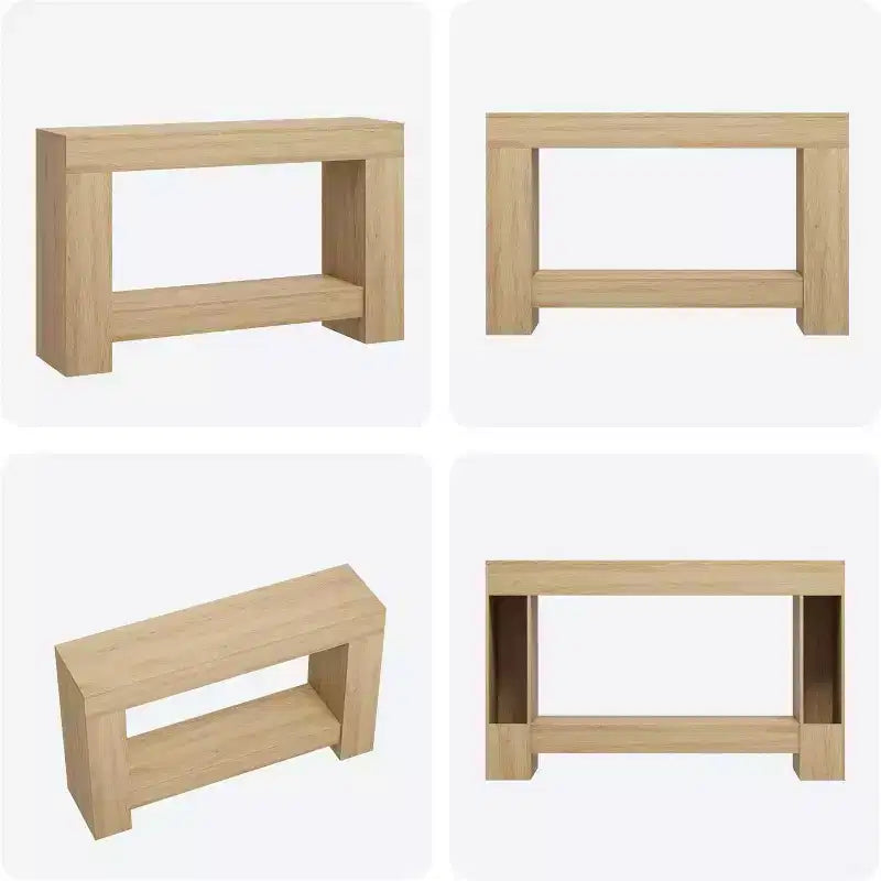 47 Farmhouse Console Table with 2 Tiers and Storage  Large Wooden Sofa Table for Entryway, Hallway and Living Room