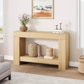 47 Farmhouse Console Table with 2 Tiers and Storage  Large Wooden Sofa Table for Entryway, Hallway and Living Room