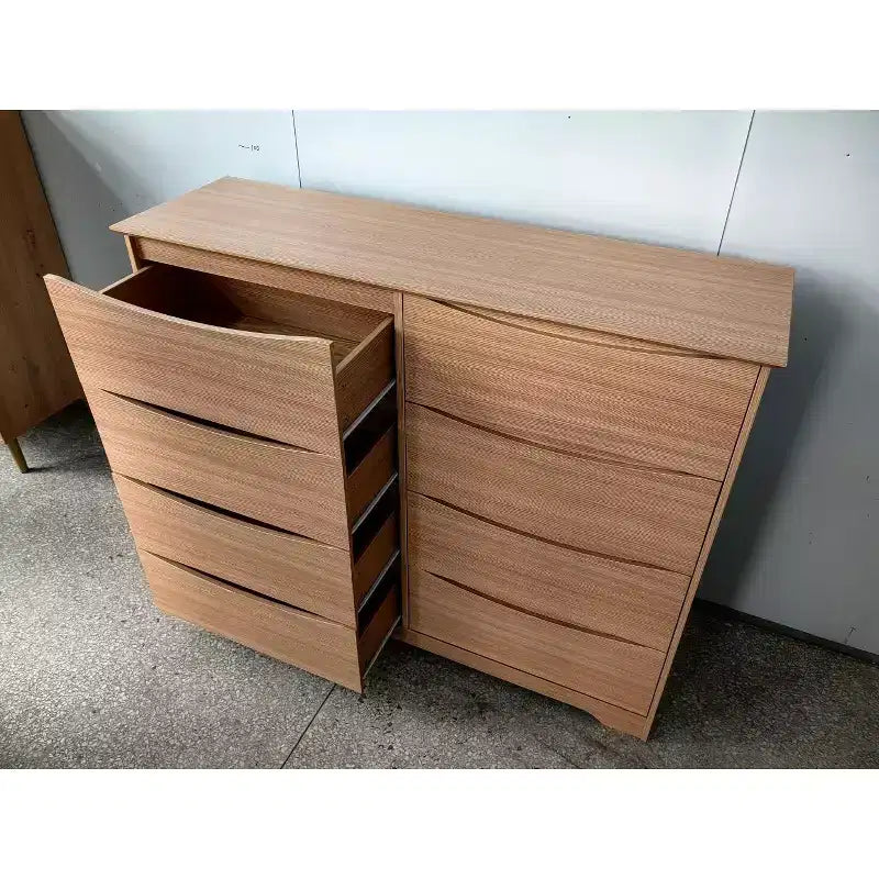 Wooden Dresser with 6 Drawers, Tall Modern Closet with Deep Storage, Large Chest of Drawers with Wide Top, Long Storage Dresser for Bedroom
