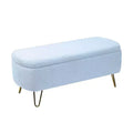 Banc ottoman de rangement moderne avec pieds en métal doré, banc d'entrée en fausse fourrure avec siège rembourré, banc de bout de lit pour le salon