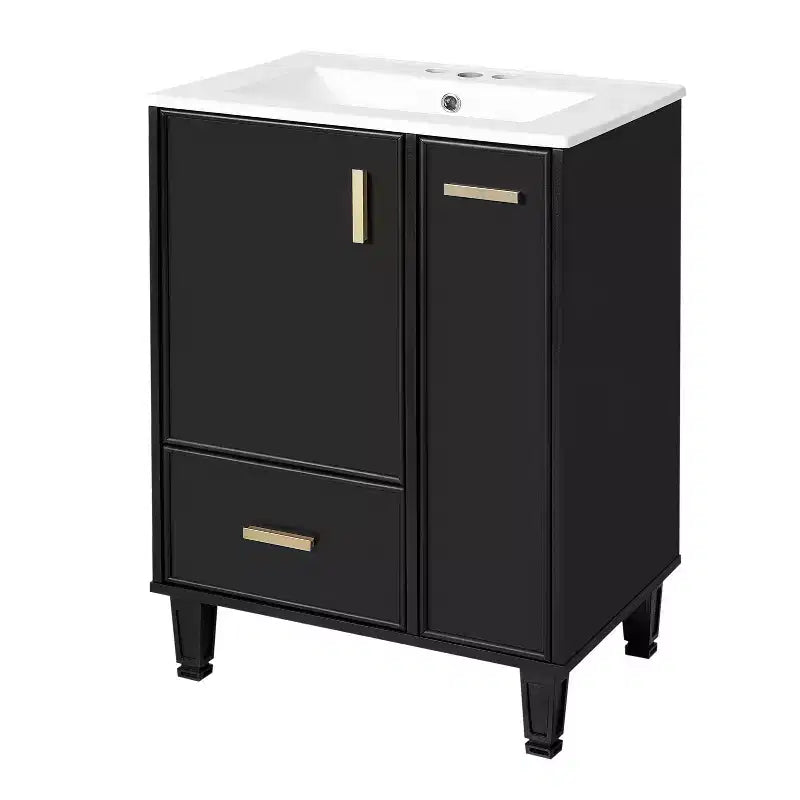 24 Small Bathroom Vanity with Sink, Bathroom storage Cabinet with Drawers and Door Shelf, Single Sink Bathroom Vanity