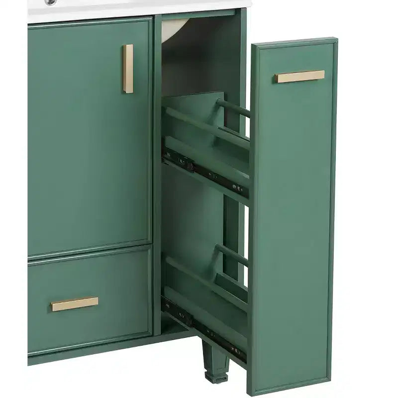 24 Small Bathroom Vanity with Sink, Bathroom storage Cabinet with Drawers and Door Shelf, Single Sink Bathroom Vanity