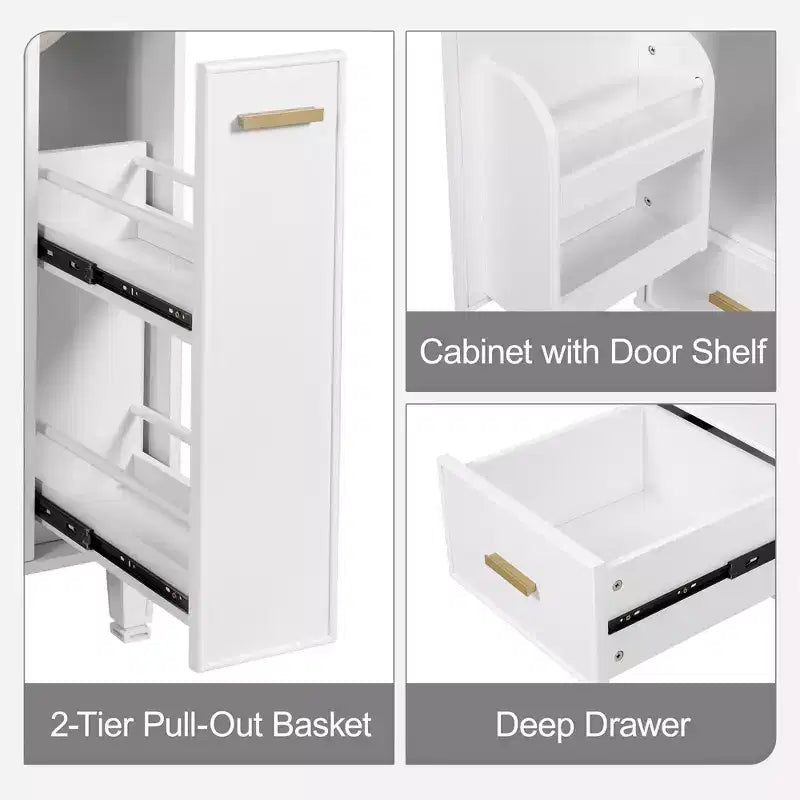 24 Small Bathroom Vanity with Sink, Bathroom storage Cabinet with Drawers and Door Shelf, Single Sink Bathroom Vanity