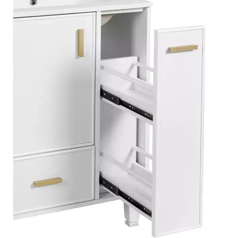 24 Small Bathroom Vanity with Sink, Bathroom storage Cabinet with Drawers and Door Shelf, Single Sink Bathroom Vanity