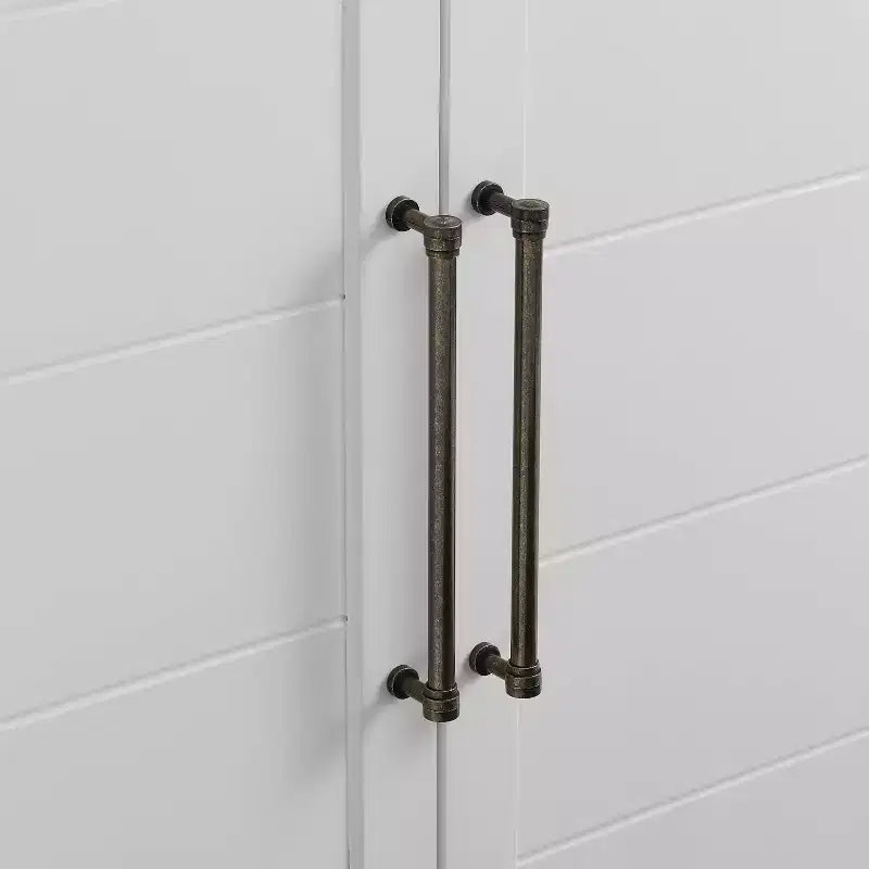 Garde-manger haut Bartlett avec 2 garde-manger empilables blancs : style ferme moderne, 4 portes, 6 étagères