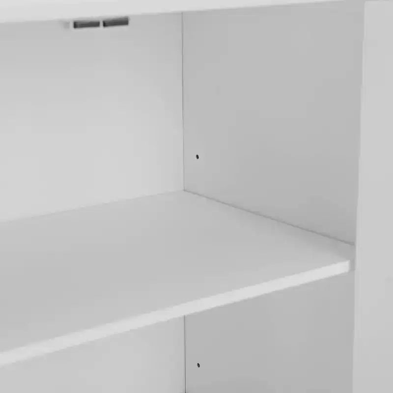 Garde-manger haut Bartlett avec 2 garde-manger empilables blancs : style ferme moderne, 4 portes, 6 étagères