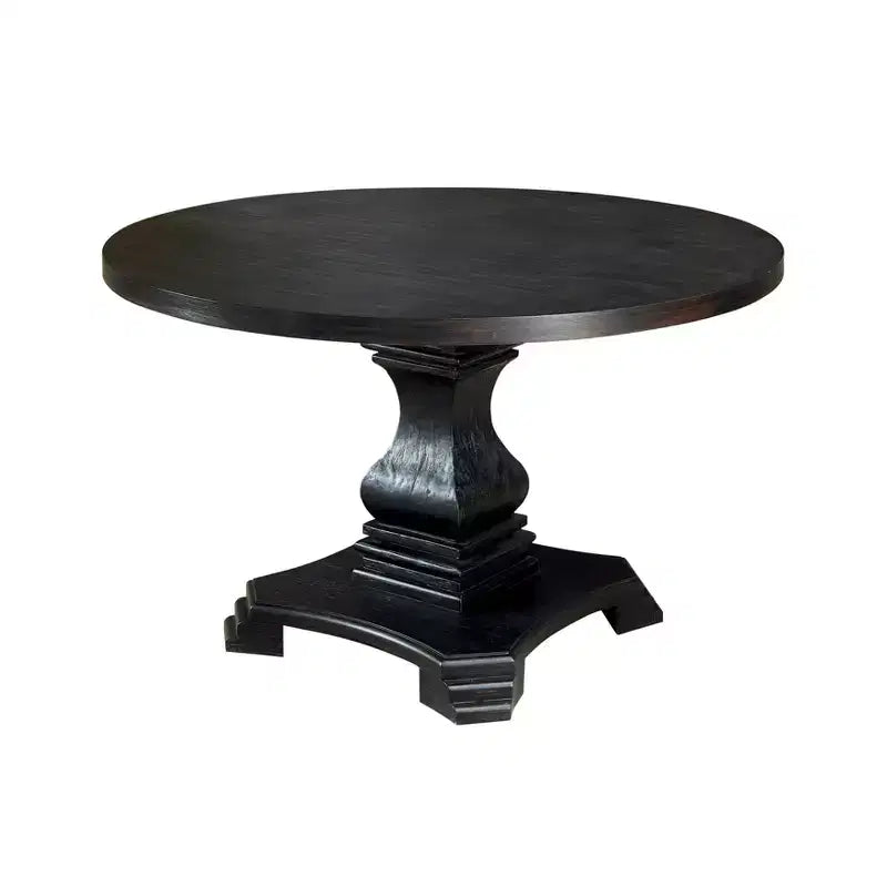 HOMES: Inside + Out 48" Villa Rustic Round Dining Table Antique Black
