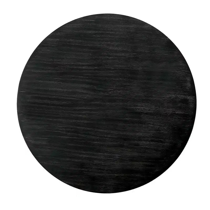 48" Villa Rustic Round Dining Table Antique Black