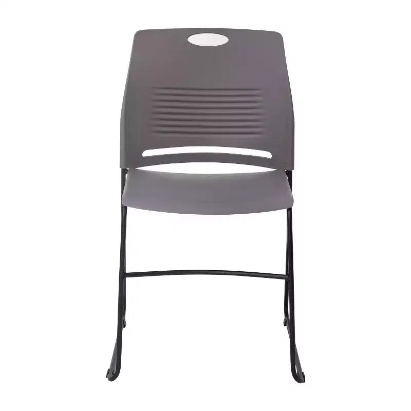 Série HERCULES Lot de 5 chaises empilables en plastique de qualité commerciale, capacité 300 kg, avec piètement luge en acier thermolaqué et poignée de transport intégrée