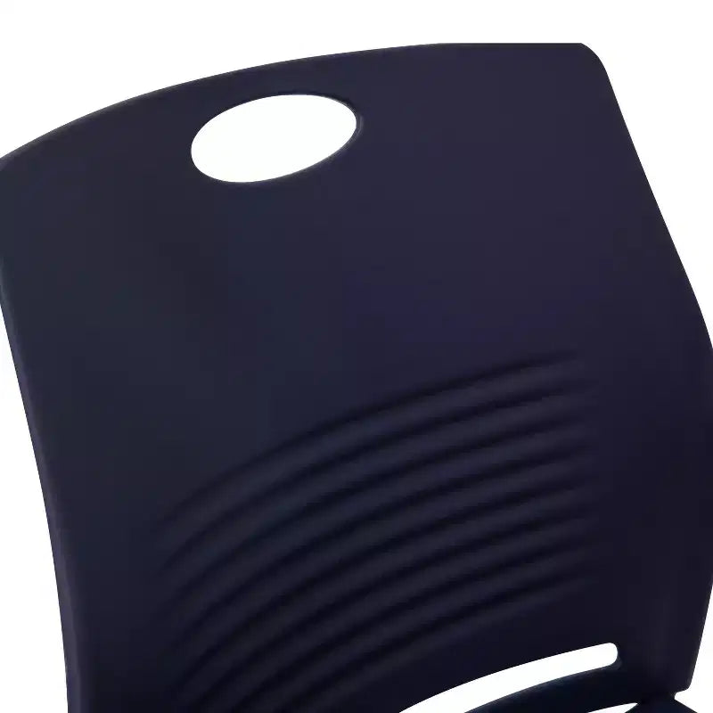 Série HERCULES Lot de 5 chaises empilables en plastique de qualité commerciale, capacité 300 kg, avec piètement luge en acier thermolaqué et poignée de transport intégrée