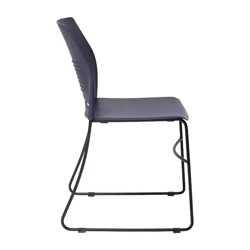 Série HERCULES Lot de 5 chaises empilables en plastique de qualité commerciale, capacité 300 kg, avec piètement luge en acier thermolaqué et poignée de transport intégrée