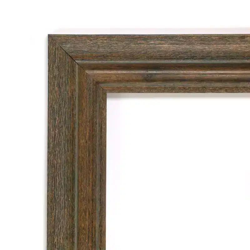 Distressed Rustic Brown Beveled Wood Bathroom Wall Mirror