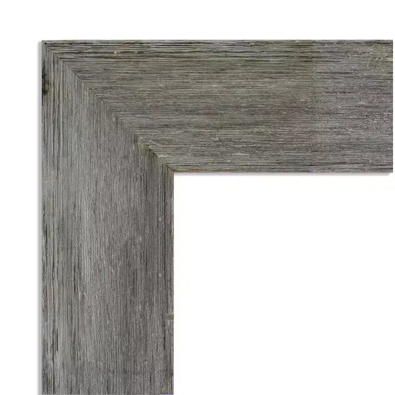 Fencepost Grey Petite Bevel Wood Bathroom Wall Mirror 31 x 25 in.